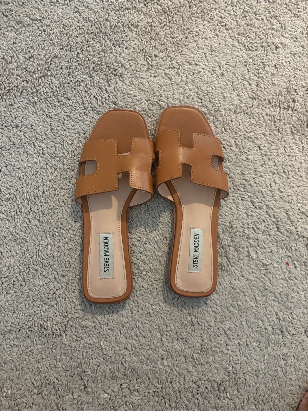 Steve Madden Cognac Brown Slide Mules